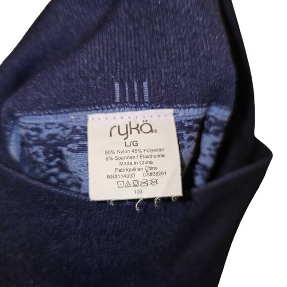 Ryka Blue Snake Print Stretch Seamless Inseam 30" Running Gym Legging size Large - Picture 9 of 9
